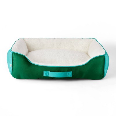 Brushed Oxford Color Block Dog Cuddler Bed - Green/Teal - S - LEGO® Collection x Target