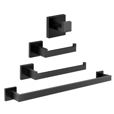 YAWWALK 4-Piece Bath Hardware Set, Includes Towel Bars, Toilet Paper Holder, and Towel Hook