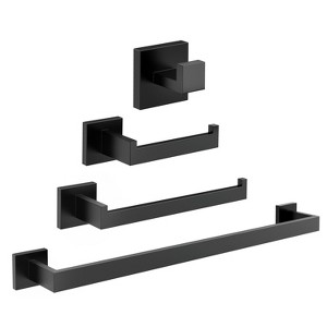 YAWWALK 4-Piece Bath Hardware Set, Includes Towel Bars, Toilet Paper Holder, and Towel Hook - 1 of 4