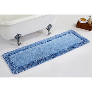 Shaggy Border Collection Bath Rug 100% Cotton Tufted Weave Ruffle Border Pattern Bathroom Rug for Machine Washable Bath Mat - 1 of 4
