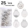 25 Pcs Christmas Ball Ornaments, 2.36 Inch Clear Christmas Tree Decorations, Shatterproof Xmas Tree Halling Balls Ornaments for Christmas Tree - 2 of 4
