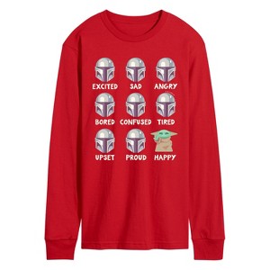 Men's - Star Wars - The Mandalorian Mandalorian Moods Long Sleeve Graphic T-Shirt - 1 of 3