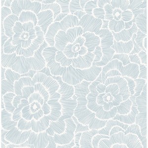 NuWallpaper Saraya Peel and Stick Wallpaper Blue: Removable Vinyl, Self-Adhesive, Solid Pattern, 28.2 Sq Ft Coverage - 1 of 4