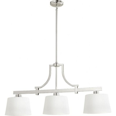 Quorum Lighting Lancaster Glass Satin Nickel 3-Light Pendant