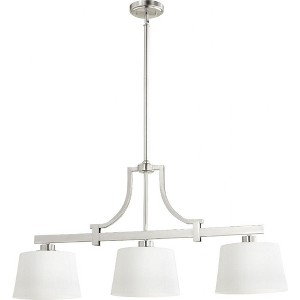 Quorum Lighting Lancaster Glass Satin Nickel 3-Light Pendant - 1 of 3