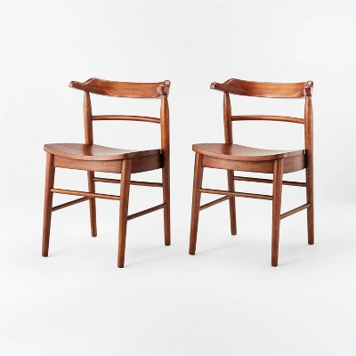 2pk Kaysville Curved Back Wood Dining Chairs Walnut - Threshold™ designed with Studio McGee