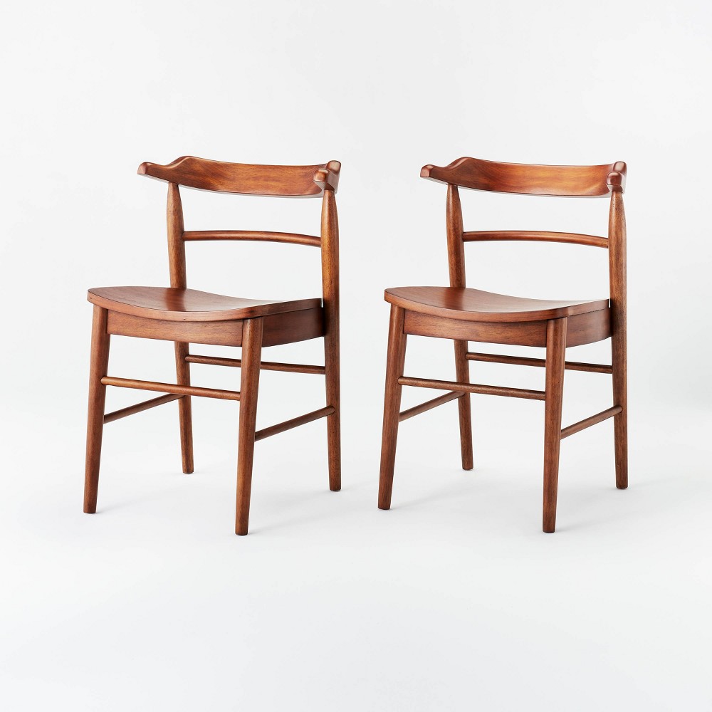2pk Kaysville Curved Back Wood Dining Chairs Walnut - Threshold&trade; designed with Studio McGee