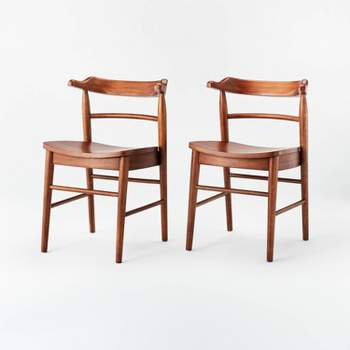 2pk Kaysville Curved Back Wood Dining Chairs Walnut - Threshold™ designed with Studio McGee