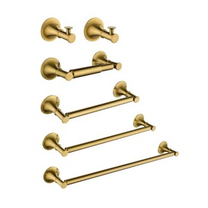6-Piece Wall-Mount Towel Rack Set for Bathroom - 1 of 4