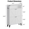Acekool Shoe Cabinet with 2 Flip Drawers and Open Storage, Entryway Shoe Organizer with Hooks and Metal Legs - 3 of 4