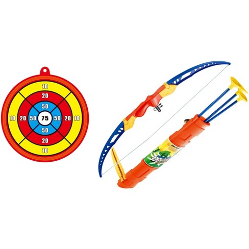 NEW CHILD'S BOW AND ARROW ARCHERY SET INCLUDES BOW 3 ARROWS & CUT-OUT TARGET 