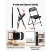 VEVOR 4 Pack Folding Chairs, Foldable Leather Chairs with Heavy Duty Metal Frame & Padded Cushion, Portable Folding Card Table Chairs, Black - 4 of 4