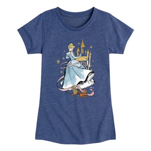 Girls' - Disney - Cinderella Collage Fitted Short Sleeve Graphic T-Shirt - 1 of 4