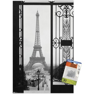 Trends International The Eiffel Tower - Gate VIew Unframed Wall Poster Prints - 1 of 4