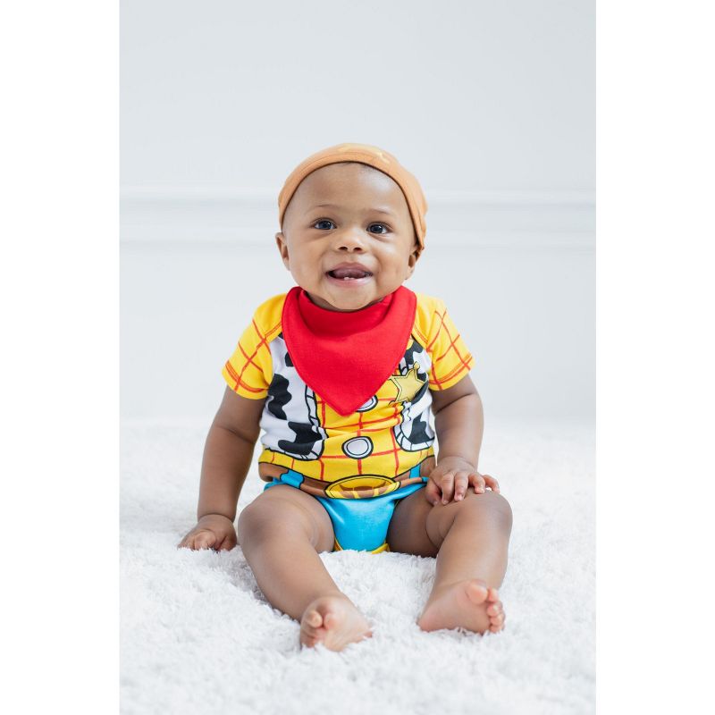 Disney Pixar Monsters Inc Incredibles Toy Story Mickey Mouse Pooh Lilo & Stitch Baby Bodysuit and Hat Set Newborn to Infant, 2 of 8