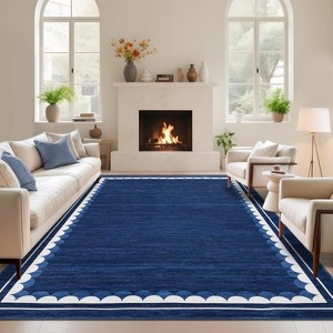 2x6 Runner Rug Washable Rugs Scalloped Border Rugs Non Slip Kitchen Runner Rug Stain Resistant Carpet - 1 of 4