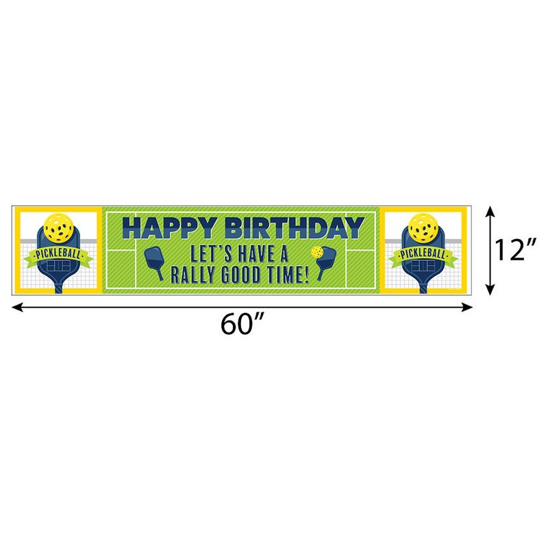 Big Dot of Happiness Let’s Rally - Pickleball - Happy Birthday Decorations Party Banner, 2 of 8