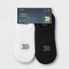 Women's 10pk Lightweight Liner Socks - All In Motion™ Black/White 4-10: Arch Support, Reinforced Heel & Toe - 2 of 3