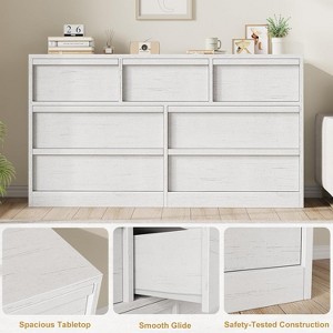 Drawer Dresser for Bedroom, 46in Wide Natural Oak with Large Storage, Wooden Dresser Organizer for Living Room, Nursery, Entryway - 1 of 4