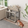 Wooden Indoor Dog Kennel Stylish Pet Crate with Iron Bars - 3 of 4