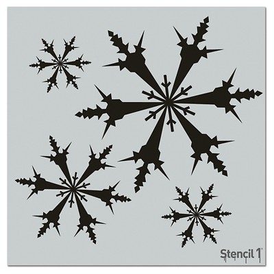 Stencil1 Snowflakes Repeating - Wall Stencil 11" x 11"