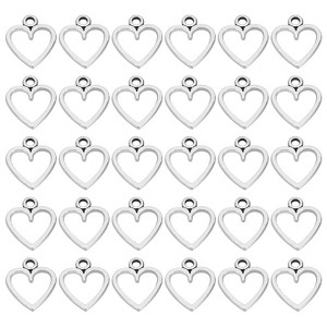Unique Bargains Metal Bulk Elegant DIY Crafts Jewelry Making Heart Pendant 100 Pcs - 1 of 4