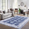Vintage Rug Non Slip Non Shedding Washable Rug Bordered Printed Low Pile Soft Distressed Foldable Carpet for Bedroom Living Room Office Nursery - 2 of 4