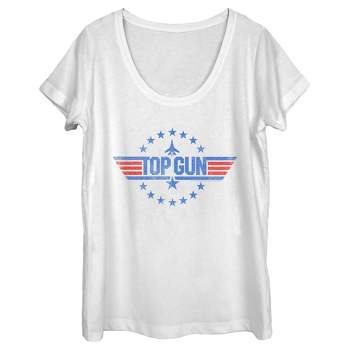 Women's Top Gun Circle of Stars Logo Scoop Neck