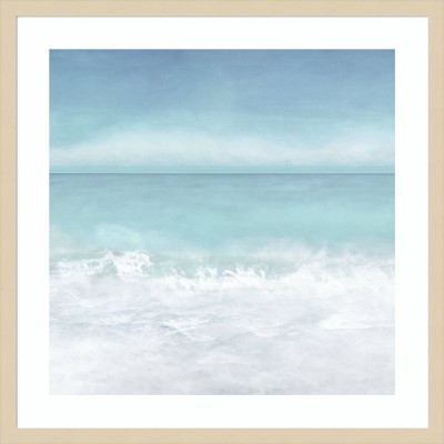 Tranquil Ocean Waves Beach II Abstract Coastal Framed Print