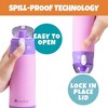 Bentology Stainless Steel 13oz Insulated Water Bottle - Reusable Spill Proof BPA-Free, Fits in Most Lunch Boxes - Keeps Drinks Colder - Pink & Purple - 3 of 4
