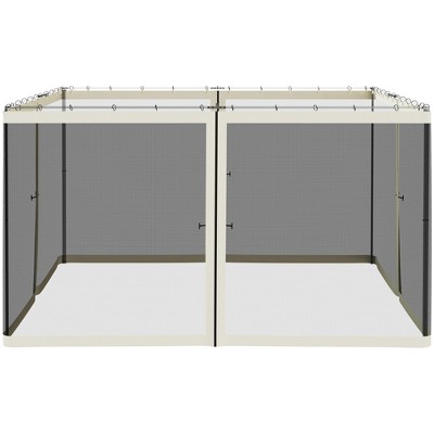 Beige Outdoor Polyester Mesh Sidewall Netting for Gazebos