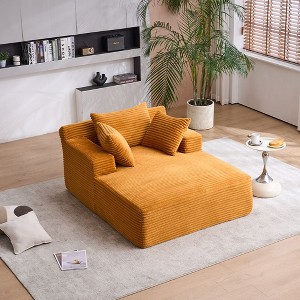 Okak Modern Oversized Corduroy Longue Sleeper Sofa Chair with Pillows,Deep Seat Single Sofa for Living Room,Apartment,Guestroom - 1 of 4