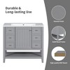 Whisen 36" Bathroom Storage Cabinet Bathroom Vanity with Ceramic Sink, One Cabinet and 3 Drawers - 4 of 4