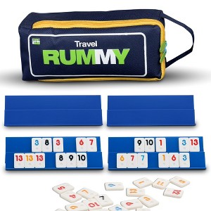 Point Games Classic Mini Rummy Game,  4 Foldable Playing Racks, Travel Cube Canvas Bag, 2-4 Players - 1 of 4