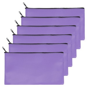 Unique Bargains PU Leather Security Water Resistant Tear Resistant Bank Deposit Bag 11"x 6" 6 Pcs - 1 of 4