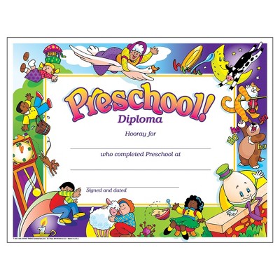 Trend Enterprises pre-school Diploma 8 1/2" x 11" T345