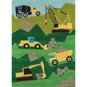 Construction Zone Accent Rug Green (2
