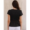 INSPIRE CHIC Women's Peplum Summer Smocked Ruched Crew Neck Cap Sleeve Babydoll Tunic Blouse - 3 of 4