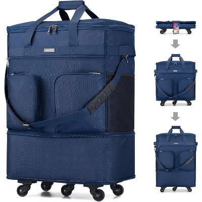 Paaaawaters Suitcases with Wheels Expandable Foldable Luggage Bag Suitcase Collapsible Rolling Travel Bag