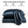 Lux Decor Bed Sheets - Satin Sheet Set Luxurious Soft Silky Feel Deep Pocket Bedding Sheets with Pillowcase - 4 of 4