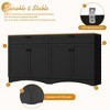 Farmhouse TV Stand with 2 Drawers for TVs Up to 70", Wood Grain Sideboard with Adjustable Shelves, Rustic Buffet Cabinet with Handles - 4 of 4
