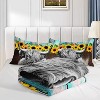 Hachikiko 3Pcs Highland Cow Comforter Set   Sunflower & Cattle Print Bedding, Soft Polyester Quilt with 2 Pillowcases - 4 of 4