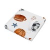 Sweet Jojo Designs Boy Fabric Storage Bins Set Watercolor Sports Theme Blue Brown and Orange - 4 of 4