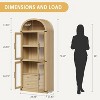 71.4in Arched Bookshelf, Farmhouse Bookcase with Doors and Drawers, Wooden Display Cabinet Rounded Bookcases for Living Room, Kitchen, Office - 2 of 4