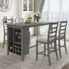 Whisen 5-Piece Multi-Functional Rubber Wood Counter Height Dining Set with 4 Padded Chairs - 2 of 4