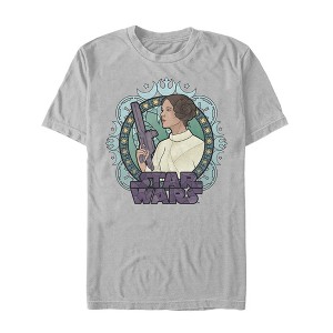 Men's Star Wars Ornate Princess Leia Glass T-Shirt - 1 of 3