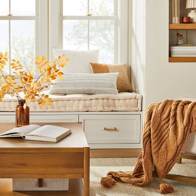 Chunky Cable Knit Fall Throw Blanket Toasted Almond - Hearth & Hand™ with Magnolia, 3 of 5