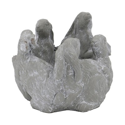 VisioGear 6.5" Tall Bunny Planter, Modern Design for Indoor and Outdoor Spaces, Gray, 10"*8"*6.5"