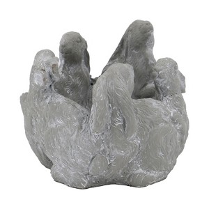 VisioGear 6.5" Tall Bunny Planter, Modern Design for Indoor and Outdoor Spaces, Gray, 10"*8"*6.5" - 1 of 4