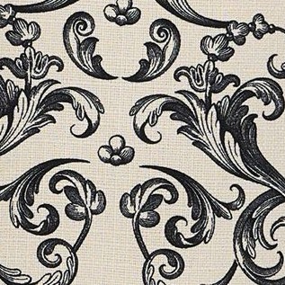 ivory black scroll